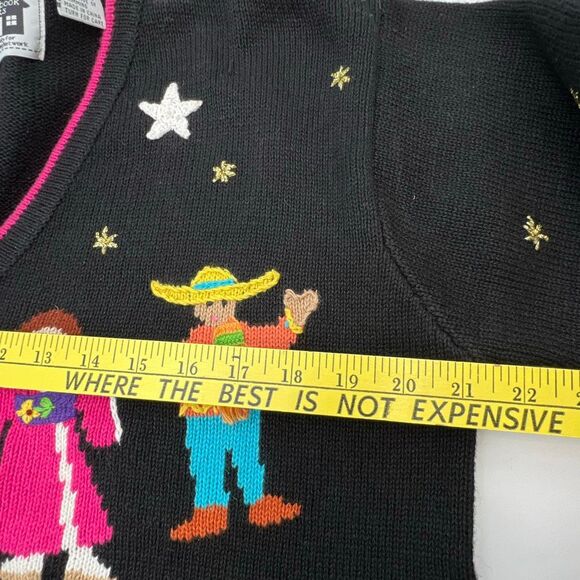 STORYBOOK KNITS Sweater Women's Medium Multicolor Cardigan Peace Love Diversity - Picture 11 of 15